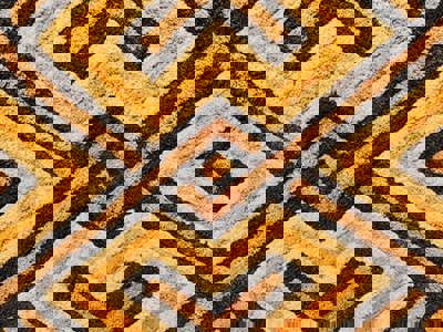 Detail of a Kasai velvet tapestry, hand-woven by the Kuba tribe people of the Kasai district of the Democratic Republic of Congo (Zaire).